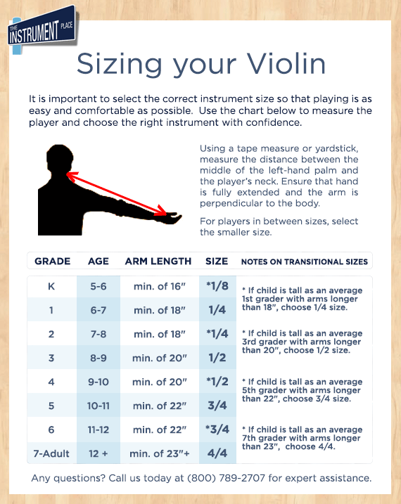 violin sizes for beginner students