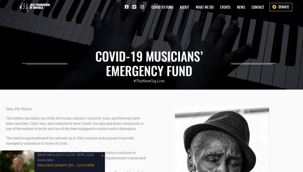 JFA COVID-19 Musicians’ Emergency Fund