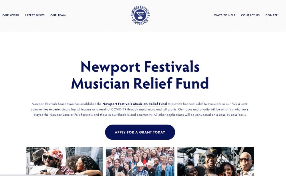 Newport Folk Festival COVID-19 Musician’s Relief Fund
