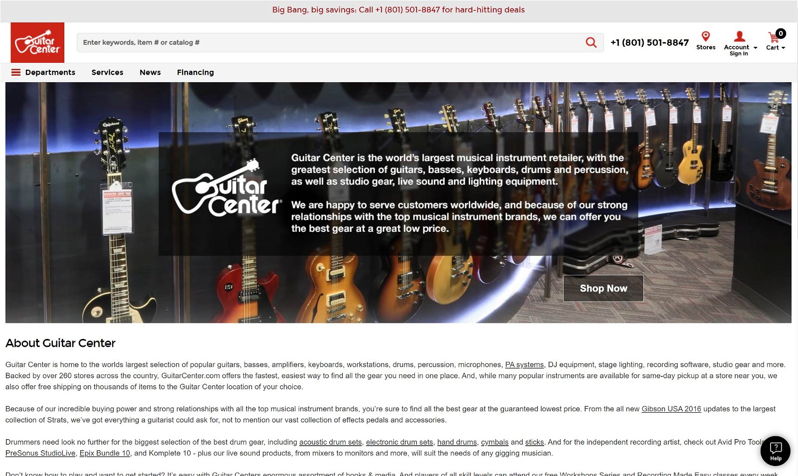 Guitar Center Homepage