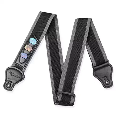 Mr.Power Guitar Strap with 3 Pick Holders