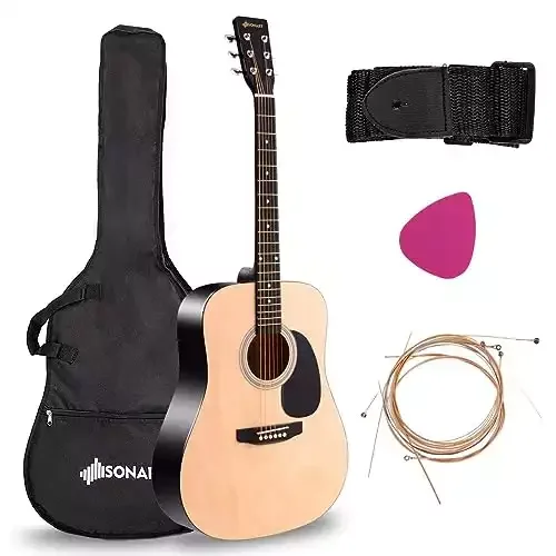 Acoustic Folk Guitar, Safeplus Beginners 6 Strings Guitar