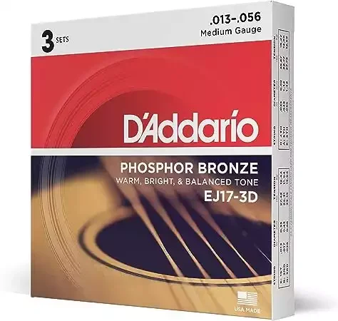 D'Addario EJ17-3D Phosphor Bronze